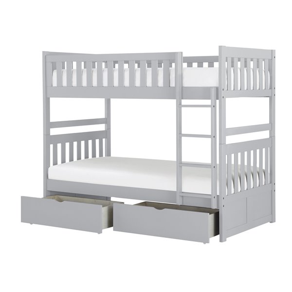 Hometrend Twin/Twin Bunk Bed with Storage B2063T-T | RONA