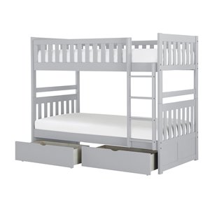 Hometrend Twin/Twin Bunk Bed with Storage