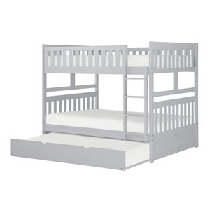 Hometrend Full/Full Bunk Bed with Trundle Grey