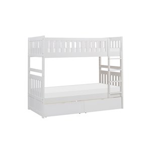 Hometrend Twin/Twin Bunk Bed with Storage White