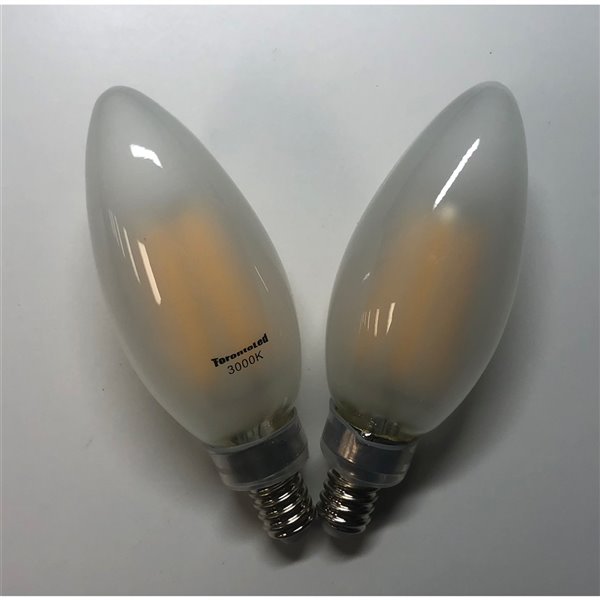 TorontoLed 50-Watt B12 Warm Candelabra Dimmable Light Bulb 2-pack