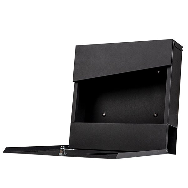 Fine Art Living 14.3-in x 14.3-in Metal Black Wall Mounted Mailbox/Newspaper Holder