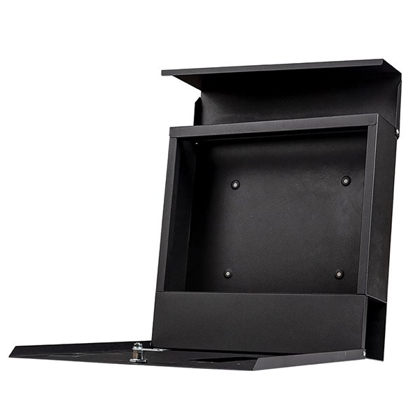 Fine Art Living 14.3-in x 14.3-in Metal Black Wall Mounted Mailbox/Newspaper Holder