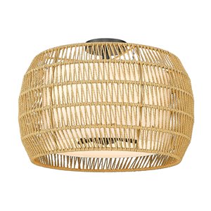 Golden Lighting Everly 19-in Bohemian/Global Black Semi-Flush Mount Lights