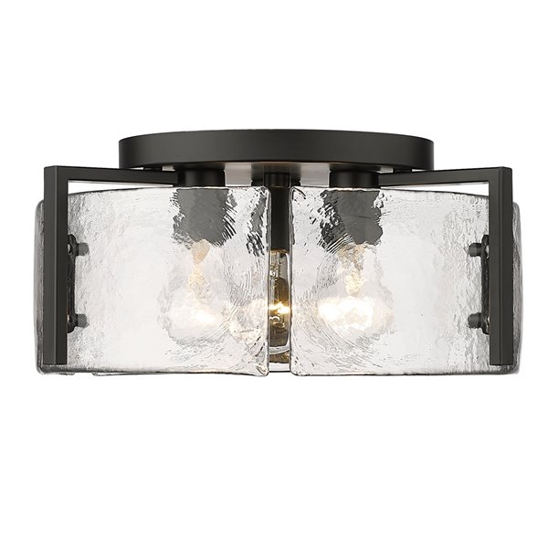 Golden Lighting Aenon 15-in Matte Black Contemporary/modern Incandescent Flush Mount Light