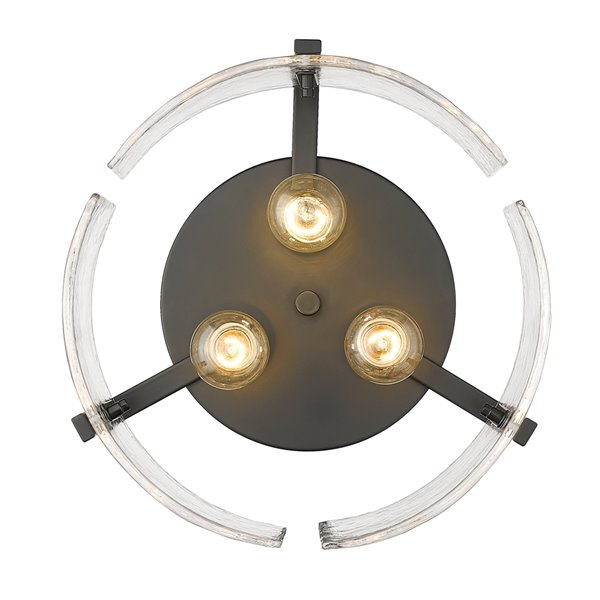 Golden Lighting Aenon 15-in Matte Black Contemporary/modern Incandescent Flush Mount Light