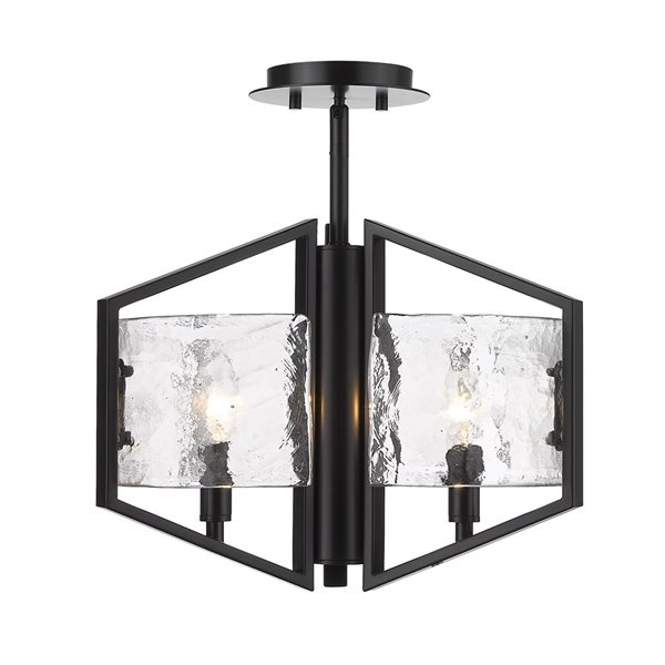 Golden Lighting Varsha 16.75-in Modern/Contemporary Black Semi-Flush Mount Lights