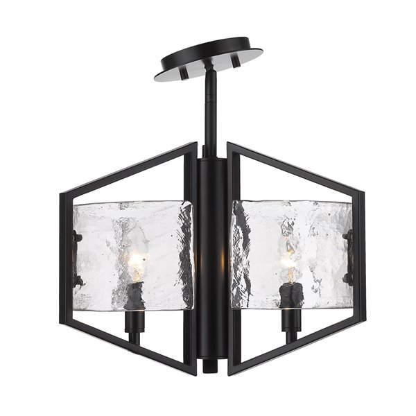 Golden Lighting Varsha 16.75-in Modern/Contemporary Black Semi-Flush Mount Lights