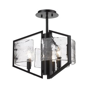 Golden Lighting Varsha 16.75-in Modern/Contemporary Black Semi-Flush Mount Lights