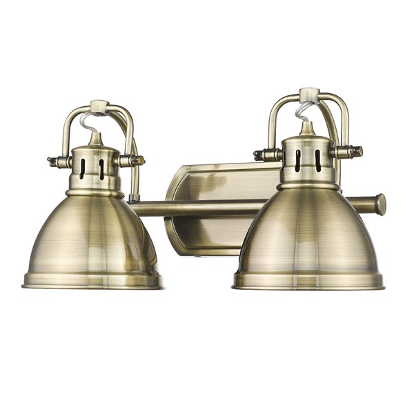 Luminaire Duncan à 2 ampoules pour meuble-lavabo, cuivre, abat-jour cuivre de Golden Lighting