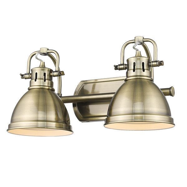 Luminaire Duncan à 2 ampoules pour meuble-lavabo, cuivre, abat-jour cuivre de Golden Lighting