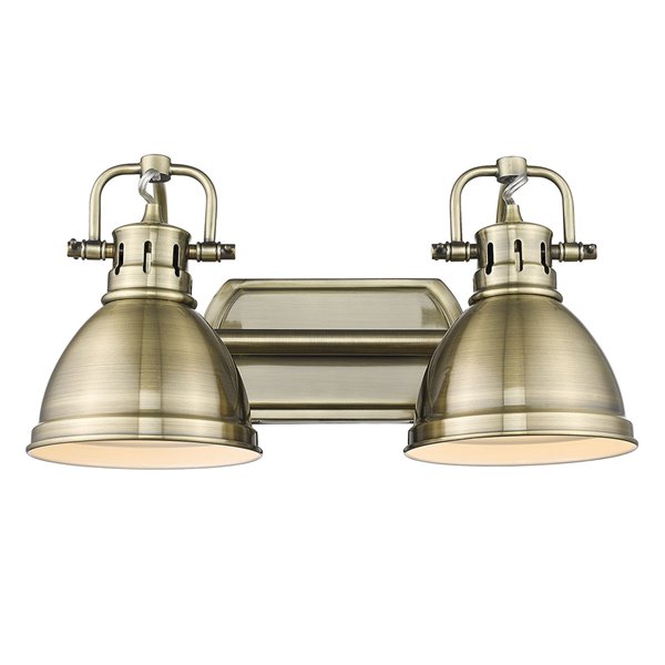 Luminaire Duncan à 2 ampoules pour meuble-lavabo, cuivre, abat-jour cuivre de Golden Lighting