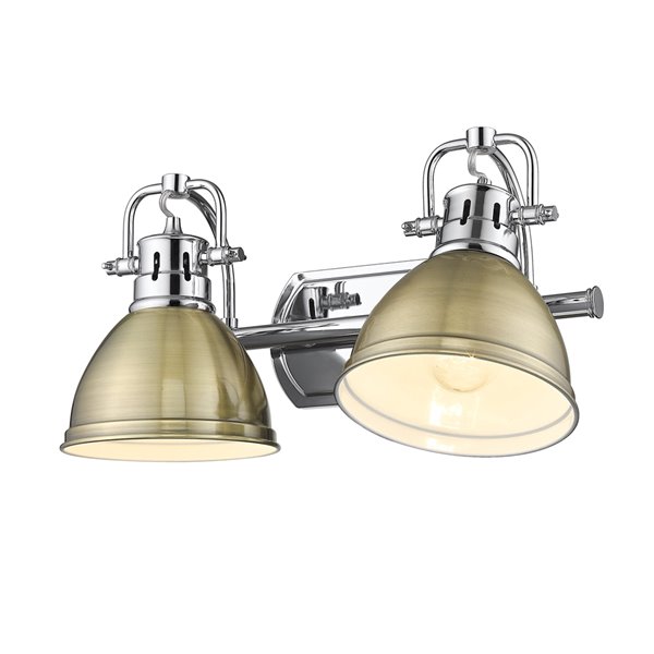 chrome and brass vanity light