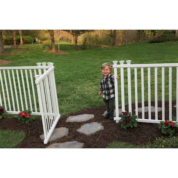 Baskenridge Vinyl Gate Kit w/ Fence Wings (36-inH x 52-inW)