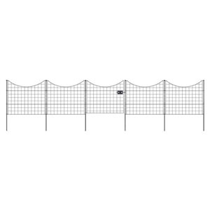Barrière semi-permanente en métal noir / avec 4 panneaux de clôture - Bundle (25 po)