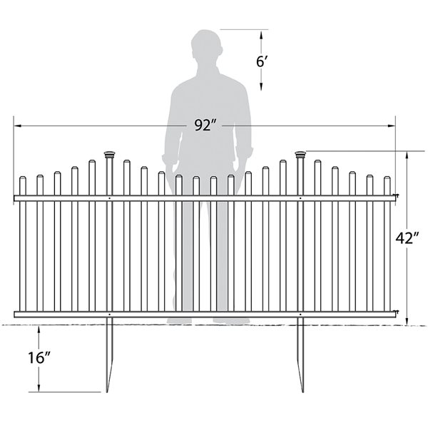 Zippity Outdoor Products Manchester 2-Pack 42 x 92-in  Vinyl Picket Fence Kit