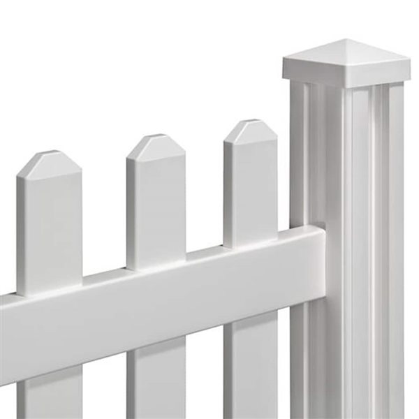 Panneau de clôture classique WamBam Fence 48 x 84 po vinyle blanc