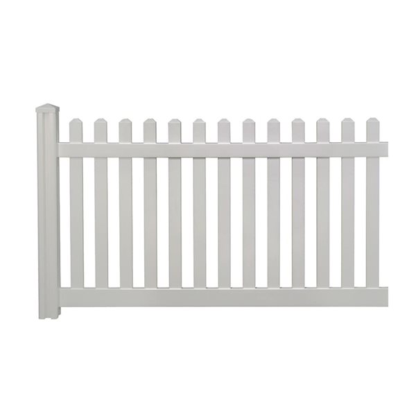 Panneau de clôture classique WamBam Fence 48 x 84 po vinyle blanc