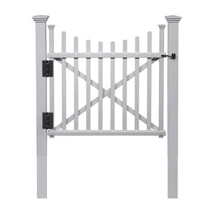 Manchester Gate Vinyl Picket Gate /w Posts (42-inH x 42-inW)