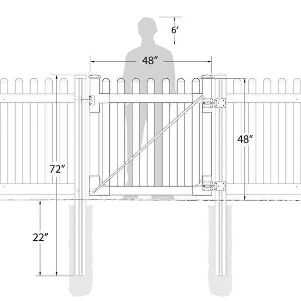 WamBam Fence 48 x 48-in Vinyl Classic Picket Fence Gate with Hardware