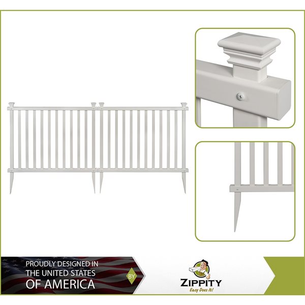 Zippity Outdoor Products Baskenridge 2-Pack 36 x 42-in Vinyl Fence Kit