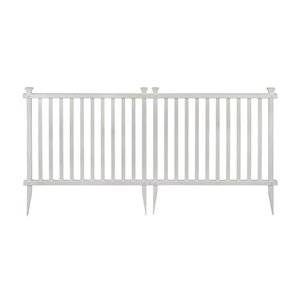 Panneaux de clôture Baskenridge à dessus plat en vinyle blanc de 2,6 pi h. x 3,5 pi L. par Zippity Outdoor Products