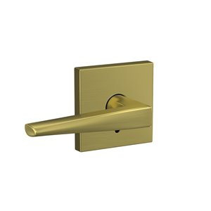 Schlage Custom Eller Satin Brass No Deadbolt Universal Combined Door Handle