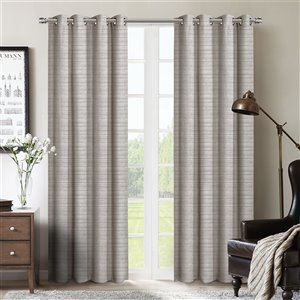 Paire de panneaux de rideaux occultants Veneto par Honolulu Home Fashions, en polyester, argenté, 84 po L X 54 po l
