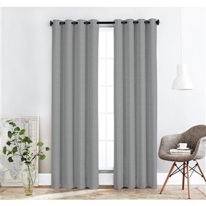 Paire de Panneaux de Rideaux Ballina par Honolulu Home Fashions, Interlignés Occultants en polyester, gris, L 95 po X l 54 po