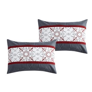 Ensemble de couettte Honolulu Home Fashions King rouge, 7 pièces