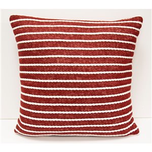 Coussin décoratif d'intérieur rouge carré Butler de Honolulu Home Fashions, 18 po L X 18 po L