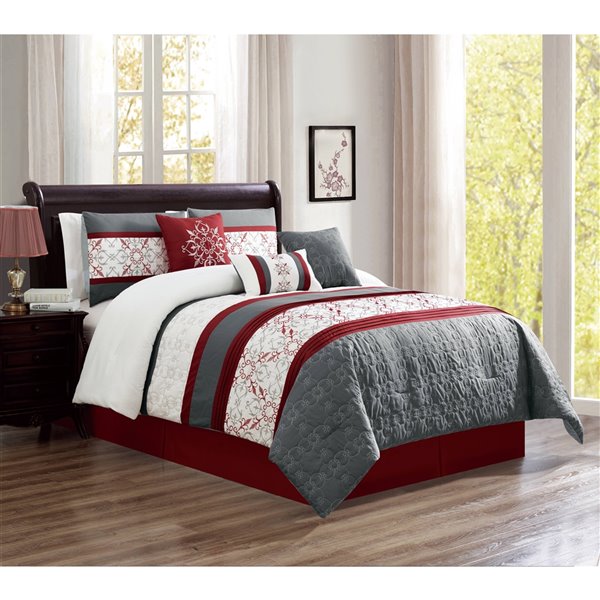 Honolulu Home Fashions 7-piece Queen Comforter Set - Red | RONA