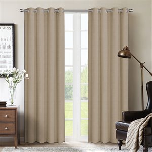 Paire de panneaux de rideaux Allegheny par Honolulu Home Fashions occultants en polyester,taupe , L 95 po X l 54 po