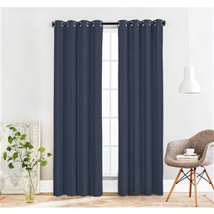 Paire de panneaux de rideau de Honolulu Home Fashions Offaly filtrant la lumière en polyester, bleus, 84 po L X 54 po l