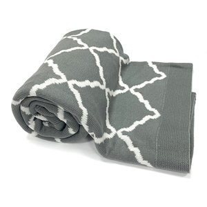 Jeté Ardee par Honolulu Home Fashions en acrylique gris