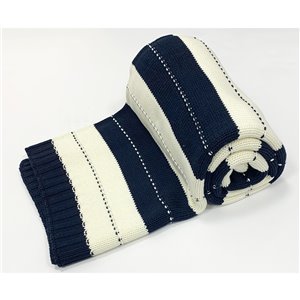 Jeté Kells par Honolulu Home Fashions en coton bleu
