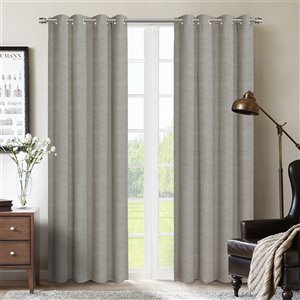 Paire de panneaux de rideaux Berks par Honolulu Home Fashions occultants en polyester, taupe , L 95 po X l 54 po