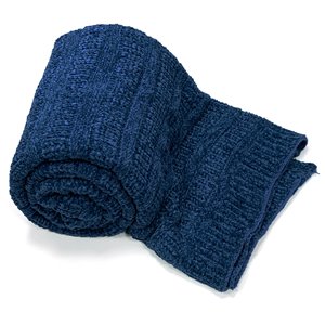 Jeté Gorey par Honolulu Home Fashions en acrylique bleu marine
