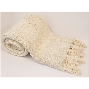 Jeté Peniche par Honolulu Home Fashions en polyester ivoire