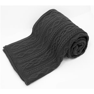 Jeté Moura par Honolulu Home Fashionsen en acrylique anthracite