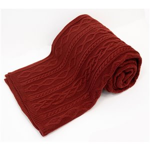 Jeté Moura par Honolulu Home Fashions en acrylique rouge