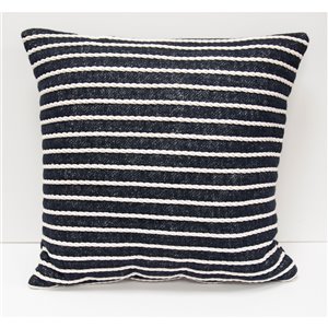 Coussin décoratif d'intérieur carré bleu Butler de Honolulu Home Fashions, 18 po L X 18 po L