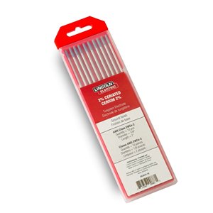 Électrodes de tungstène de Lincoln Electric, cérium 2 %, 3/32 po, paquet de 10