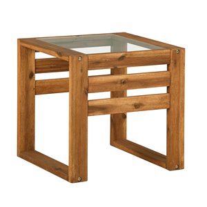 Walker Edison Rectangle Outdoor End Table 18-in W x 20-in L