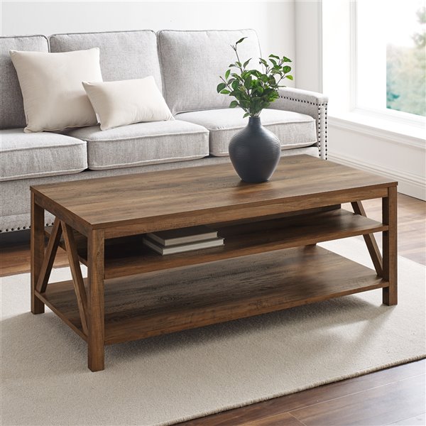 Walker Edison Reclaimed Barnwood 48-in Farmhouse Coffee Table