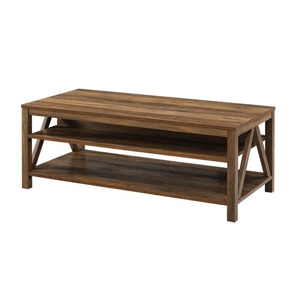 Walker Edison Reclaimed Barnwood 48 Farmhouse Coffee Table Lwf48afctro Rona