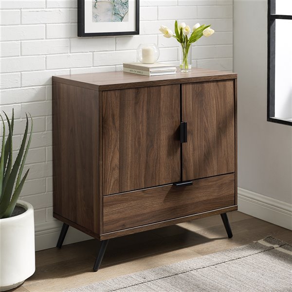 Walker Edison 30-in Accent Cabinet with 2 Doors and 1 Drawer - Dark ...