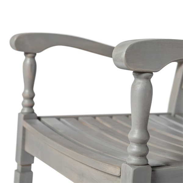 Walker Edison Grey Wash Wood Rocking Chair with Solid Seat LWWRCGW RONA