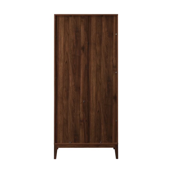 Walker Edison 68-in Chevron Storage Cabinet - Dark Walnut