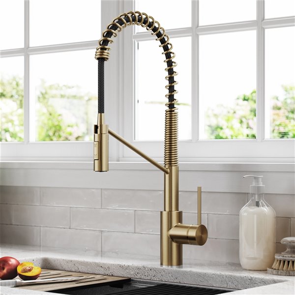 Kraus Oletto Pull-Down Single Handle Kitchen Faucet in Matte Black